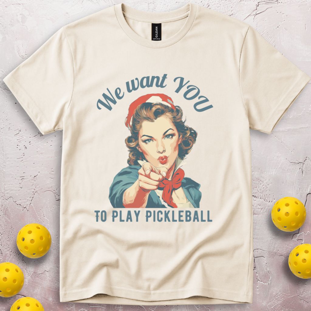 We Want You To Play Pickleball Pin-up T-Shirt