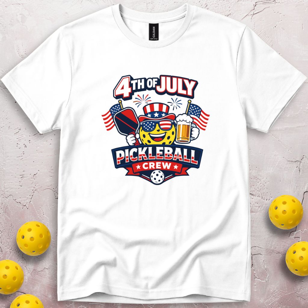Fourth of July Pickleball Crew T-Shirt