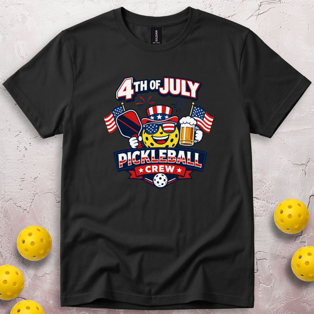 Fourth of July Pickleball Crew T-Shirt