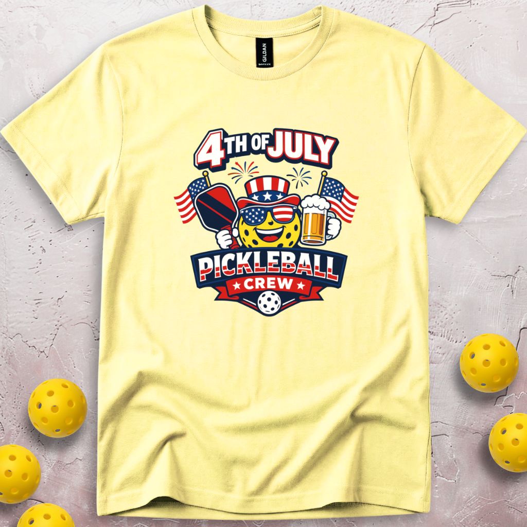 Fourth of July Pickleball Crew T-Shirt