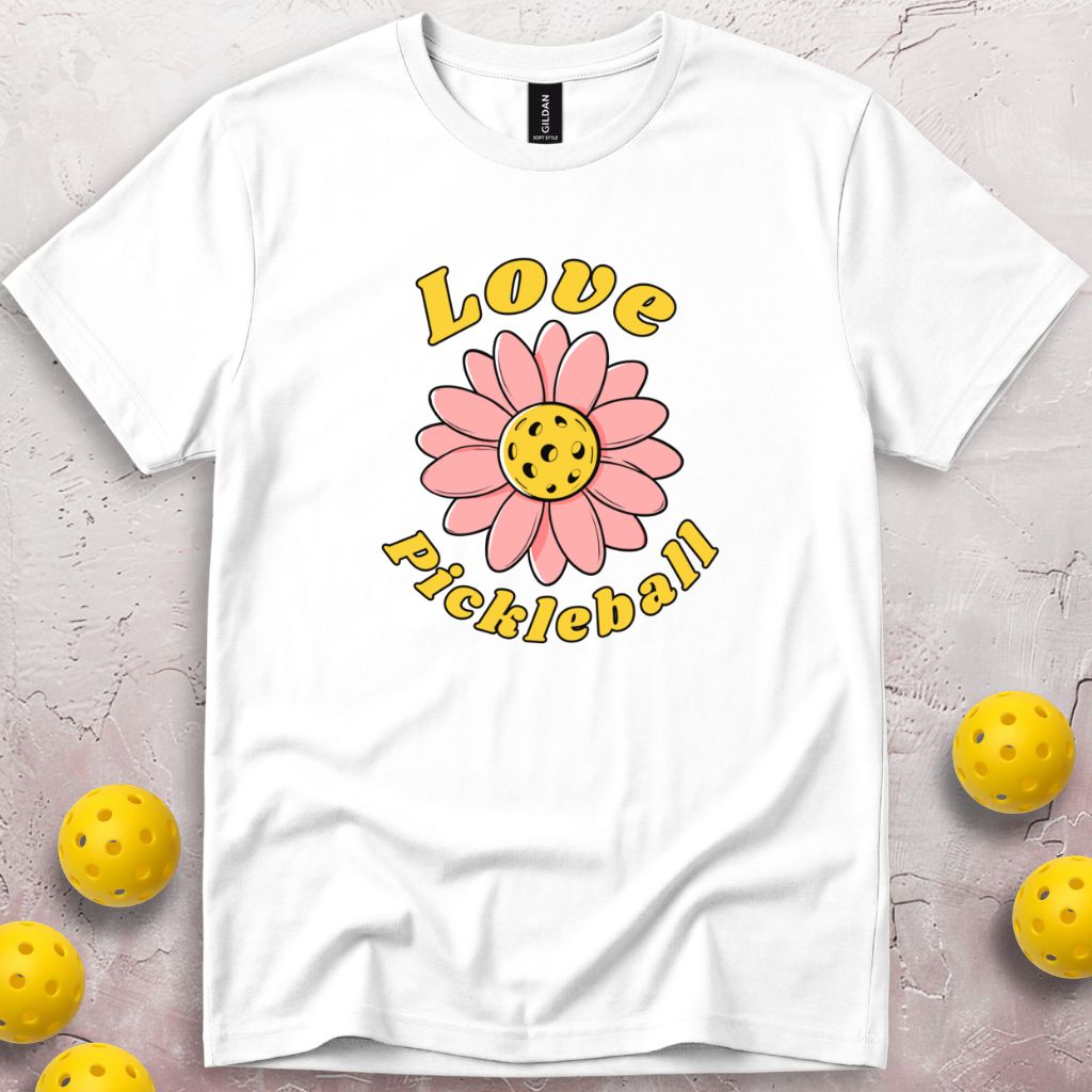 Love Pickleball Flower T-Shirt