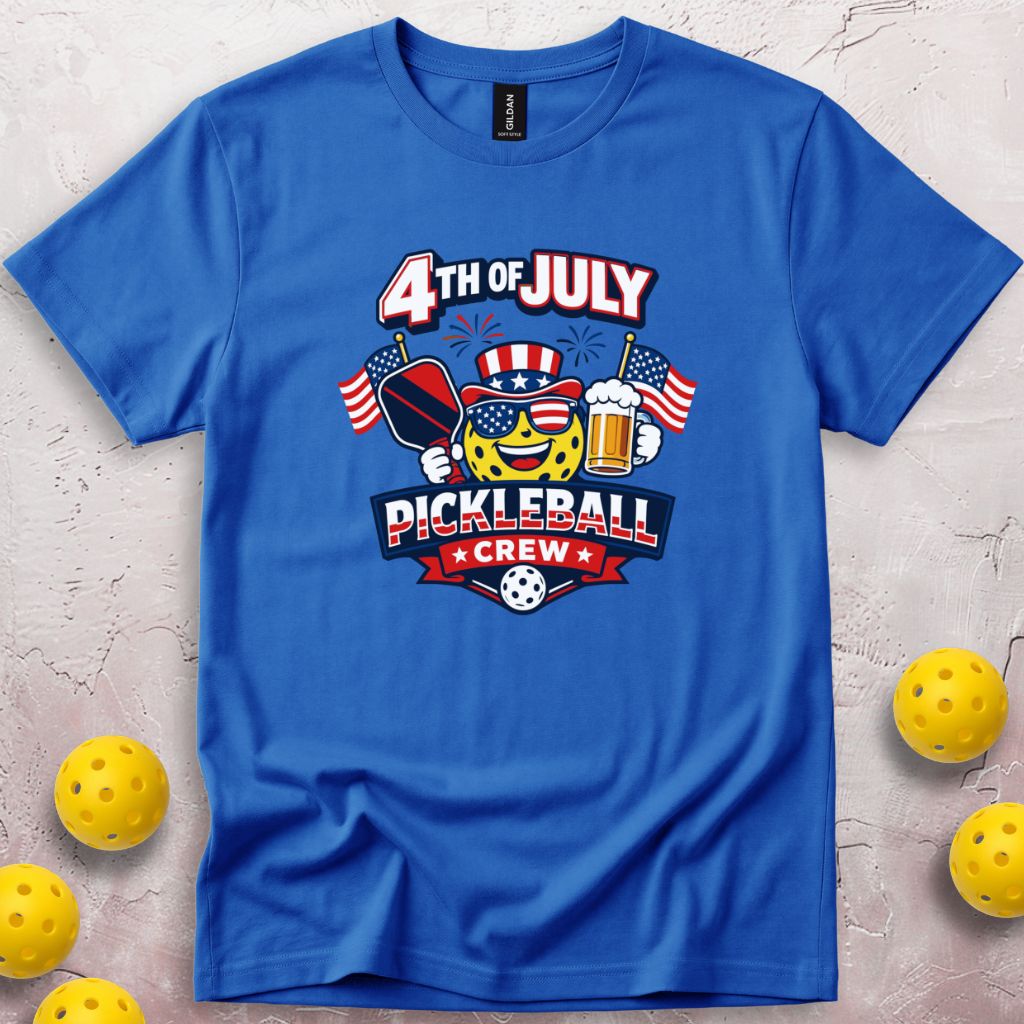 Fourth of July Pickleball Crew T-Shirt